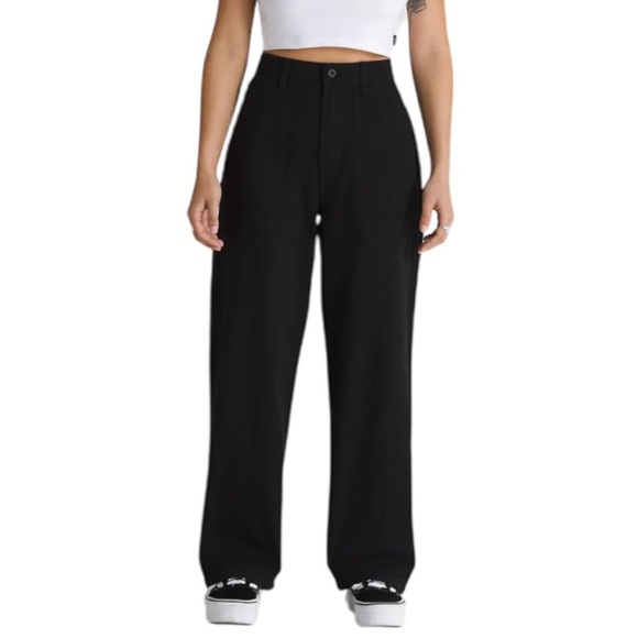 Vans NWT Union Relaxed Carpenter Pants Black Utility Wide Leg High Waist Size 30 - Picture 1 of 12